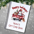 Load image into Gallery viewer, This image shows the cover of the Personalized Christmas Gift Card Book with Stickers and PVC Cover - Pickup Snowman.