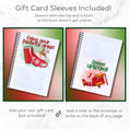 Load image into Gallery viewer, This image show 2 pages, with alternating envelopes/sleeves, of the Personalized Christmas Gift Card Book with Stickers and PVC Cover - Christmas Santa.