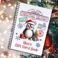 Load image into Gallery viewer, This image shows the cover of the Personalized Christmas Gift Card Book with Stickers and PVC Cover - Christmas Penguin.