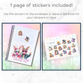 Load image into Gallery viewer, This image shows how you can use the included matte paper stickers in the Personalized Easter Compact 5"x7" Gift Card Book with Stickers and PVC Cover - Happy Easter.