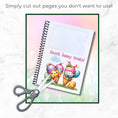 Load image into Gallery viewer, This image shows how you can easily cut out any pages you don't need in the Personalized Easter Compact 5"x7" Gift Card Book with Stickers and PVC Cover - Happy Easter.