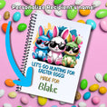 Load image into Gallery viewer, This image shows where your personalized name will be printed on the Personalized Easter Compact 5"x7" Gift Card Book with Stickers and PVC Cover - Bunnies.