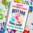 Load image into Gallery viewer, This image shows the Personalized Father's Day Compact 5"x7" Gift Card Book with Stickers and PVC Cover - Best Dad Hands Down!