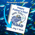 Load image into Gallery viewer, This image shows where your personalized message will be printed on the Personalized Father's Day Compact 5"x7" Gift Card Book with Stickers and PVC Cover - Reel Cool Dad.