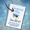 Load image into Gallery viewer, This image shows where your personalized name will be printed on the Personalized Grad Gift Card Book with Stickers and PVC Cover - Congrats, You Did It!
