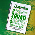 Load image into Gallery viewer, This image shows the Personalized Grad Gift Card Book with Stickers and PVC Cover - Green.