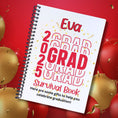 Load image into Gallery viewer, This image shows the Personalized Grad Gift Card Book with Stickers and PVC Cover - Red.