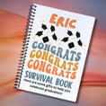 Load image into Gallery viewer, This image shows where your personalized name will be printed on the Personalized Grad Gift Card Book with Stickers and PVC Cover - Congrats.