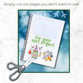 Load image into Gallery viewer, This image shows how you can cut out any pages that you may not want to include when you give the Personalized Holiday Gift Card Book with Stickers and PVC Cover - Holiday Bear.