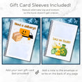 Load image into Gallery viewer, This image shows how the gift card sleeves/envelopes are offset in the Personalized Holiday Gift Card Book with Stickers and PVC Cover - Holiday Bear.