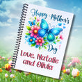 Load image into Gallery viewer, This image shows the Personalized Mother's Day Compact 5"x7" Gift Card Book with Stickers and PVC Cover - Butterfly & Flowers.