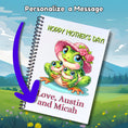 Load image into Gallery viewer, This image shows where your personalized name(s) will be printed on the Personalized Mother's Day Compact 5"x7" Gift Card Book with Stickers and PVC Cover - Frog.