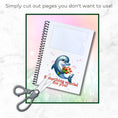 Load image into Gallery viewer, This image shows how any unneeded pages can be cut out of the Personalized Mother's Day Compact 5"x7" Gift Card Book with Stickers and PVC Cover - Frog.