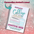 Load image into Gallery viewer, This image shows where the student's name will be printed on the Personalized College Gift Card Book - Pink & Teal.