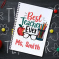 Load image into Gallery viewer, This image shows the Personalized Teacher Appreciation Gift Card Book with Stickers and PVC Cover - Best Teacher Ever.