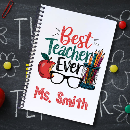 This image shows the Personalized Teacher Appreciation Gift Card Book with Stickers and PVC Cover - Best Teacher Ever.