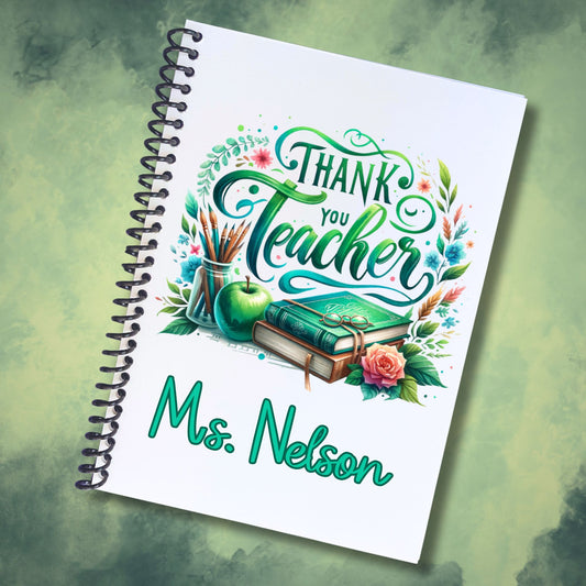 This image shows the Personalized Teacher Appreciation Gift Card Book with Stickers and PVC Cover - Thank You Teacher.