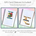 Load image into Gallery viewer, This image shows how the gift card sleeves are alternated in the Personalized Teacher Appreciation Compact Gift Card Book with Stickers and PVC Cover - Thank You for BEE-ing My Teacher!