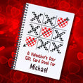 Load image into Gallery viewer, This image shows the cover of the Personalized Valentine's Day Gift Card Book with Stickers and PVC Cover - Tic Tac Toe.