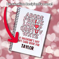 Load image into Gallery viewer, This image shows where your personalized name/message will be printed on the Personalized Valentine's Day Gift Card Book with Stickers and PVC Cover - ABC I heart U.