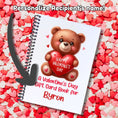 Load image into Gallery viewer, This image shows where your personalized name/message will be printed on the Personalized Valentine's Day Gift Card Book with Stickers and PVC Cover - Teddy Bear.