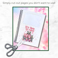Load image into Gallery viewer, This image shows how you can cut out any pages you don't want to include in the Personalized Valentine's Day Gift Card Book with Stickers and PVC Cover - Panda.