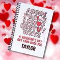 Load image into Gallery viewer, This image shows the cover of the Personalized Valentine's Day Gift Card Book with Stickers and PVC Cover - ABC I heart U.