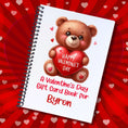 Load image into Gallery viewer, This image shows the cover of the Personalized Valentine's Day Gift Card Book with Stickers and PVC Cover - Teddy Bear.