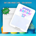 Load image into Gallery viewer, This image shows the 13th Birthday Gift Card Holder Money Card with the included A2 envelope.