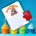 Load image into Gallery viewer, This image shows a gift card partially inside the Bear Birthday Gift Card Holder Money Card.