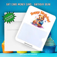 Load image into Gallery viewer, This image shows the Bear Birthday Gift Card Holder Money Card with the included A2 envelope.