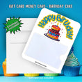 Load image into Gallery viewer, This image shows the Birthday Cake Gift Card Holder Money Card with the included A2 envelope.