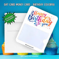Load image into Gallery viewer, This image shows the Birthday Colorful Gift Card Holder Money Card with the included A2 envelope.