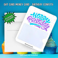 Load image into Gallery viewer, This image shows the Birthday Confetti Gift Card Holder Money Card with the included A2 envelope.