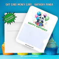 Load image into Gallery viewer, This image shows the Panda Birthday Gift Card Holder Money Card with the included A2 envelope.