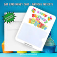 Load image into Gallery viewer, This image shows the Birthday Presents Gift Card Holder Money Card with the included A2 envelope.