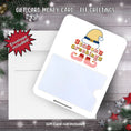 Load image into Gallery viewer, This image shows the Elf Greetings Gift Card Money Card with the included A2 size envelope.