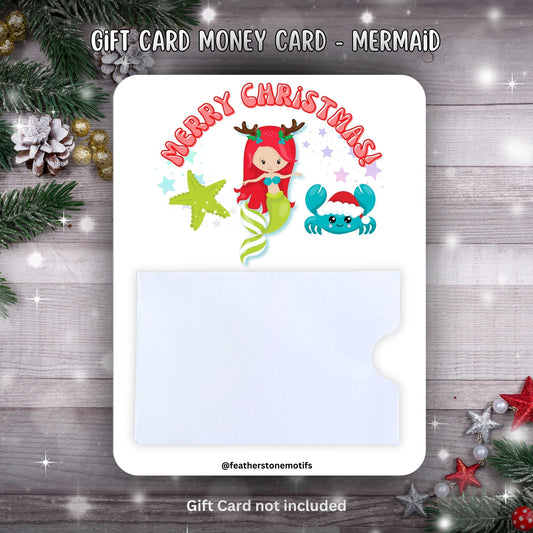 This image shows the Mermaid Gift Card Holder Money Card.