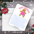 Load image into Gallery viewer, This image shows the Pink Gingerbread Gift Card Holder Money Card with the included A2 envelope.