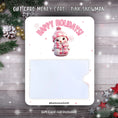 Load image into Gallery viewer, This image shows the Pink Snowman Gift Card Holder Money Card.
