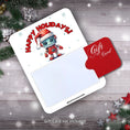 Load image into Gallery viewer, This image show a gift card partially inside the Robot Gift Card Holder Money Card.