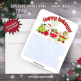 Load image into Gallery viewer, This image shows the Santa Train Gift Card Holder Money Card with the included A2 envelope.