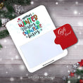 Load image into Gallery viewer, This image shows a gift card partially inside the Snowflake Kisses Gift Card Holder Money Card.