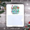 Load image into Gallery viewer, This image shows the Snowflake Kisses Gift Card Holder Money Card.