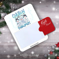 Load image into Gallery viewer, This image shows a gift card partially inside the Snowmies Gift Card Holder Money Card.