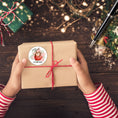 Load image into Gallery viewer, This image show a package with the Personalized Holiday Stickers - Reindeer Mug on it.