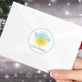 Load image into Gallery viewer, This image shows the Personalized Holiday Stickers - Happy Hanukkah on the back of an envelope.