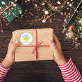 Load image into Gallery viewer, This image shows a package with the Personalized Holiday Stickers - Happy Hanukkah on it.