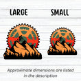 Load image into Gallery viewer, This image shows large and small Keep Biking - Mountain Die-Cut Sticker next to each other.