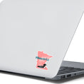 Load image into Gallery viewer, This image shows the MN with loon sticker on the back of an open laptop.